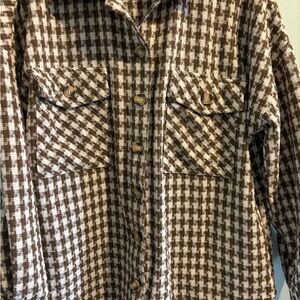 Women's Brown Checkered Blazer